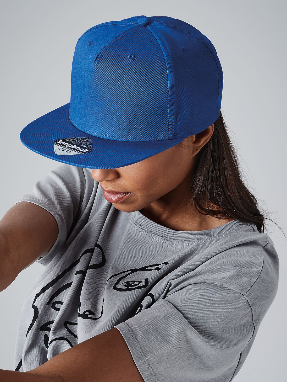 Cappello Snapback Beechfield - 5 Panel Snapback Rapper Cap